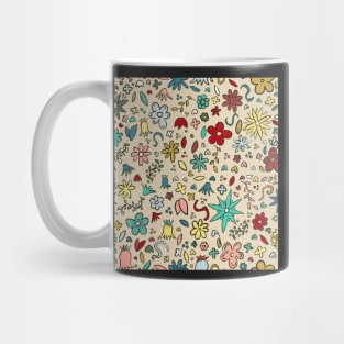 Colorful liberty floral on light amber seamless repeat pattern Mug